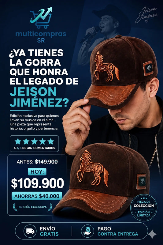 GORRA YEISON JIMENEZ EN CUERO Y GAMUZA