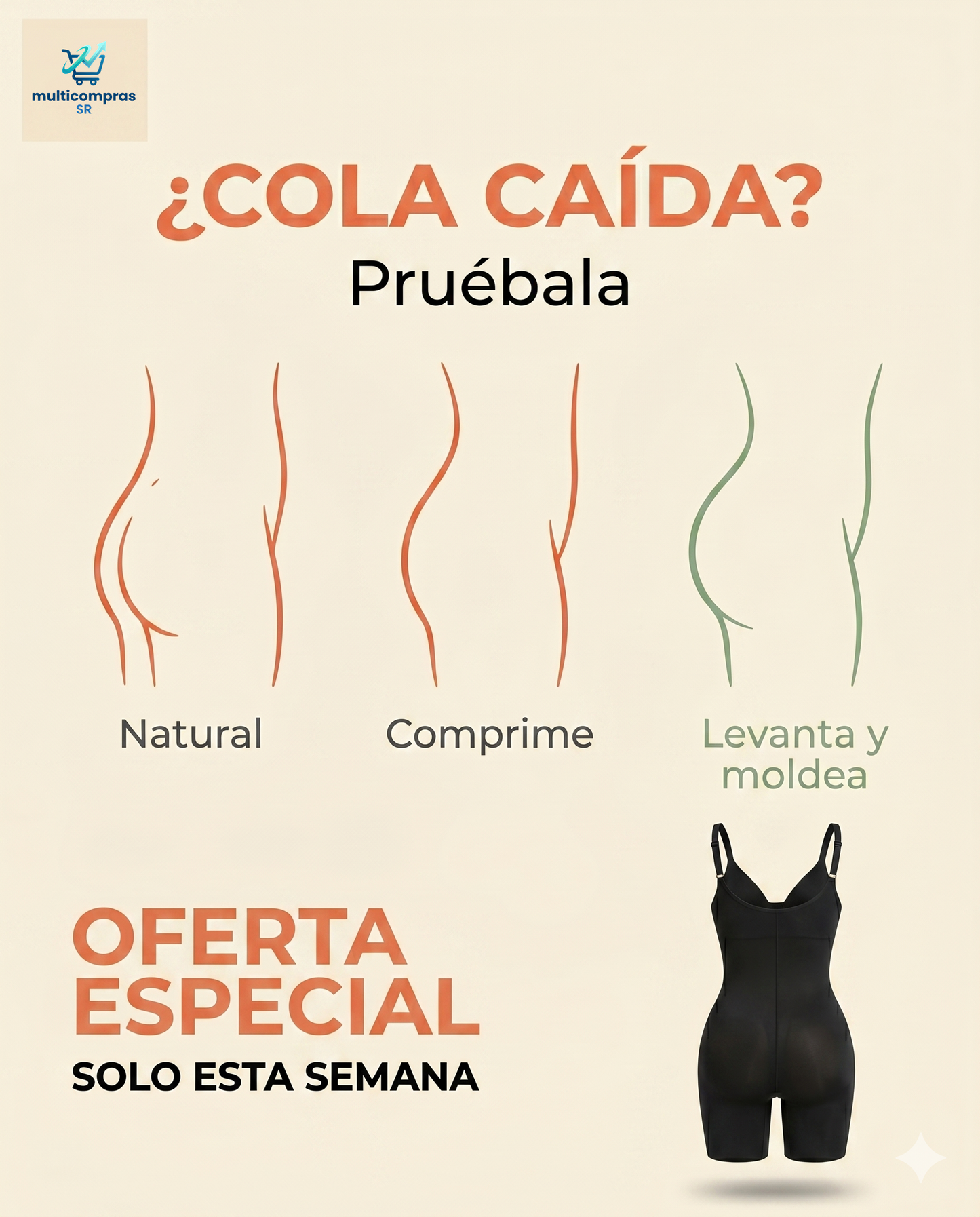 Body Faja Moldeadora con Cierre Frontal · Define Cintura y Levanta Glúteos sin Marcas